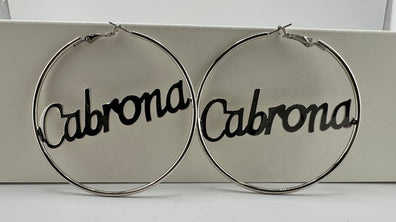Big Hoop Earrings- CABRONA - Chicano Spot